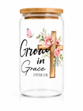 Grow in Grace Glass Cup 16oz
