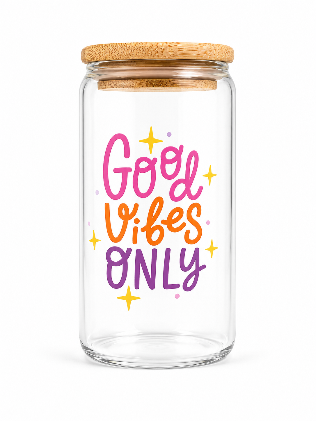 Good Vibes Only Glass Cup 16oz