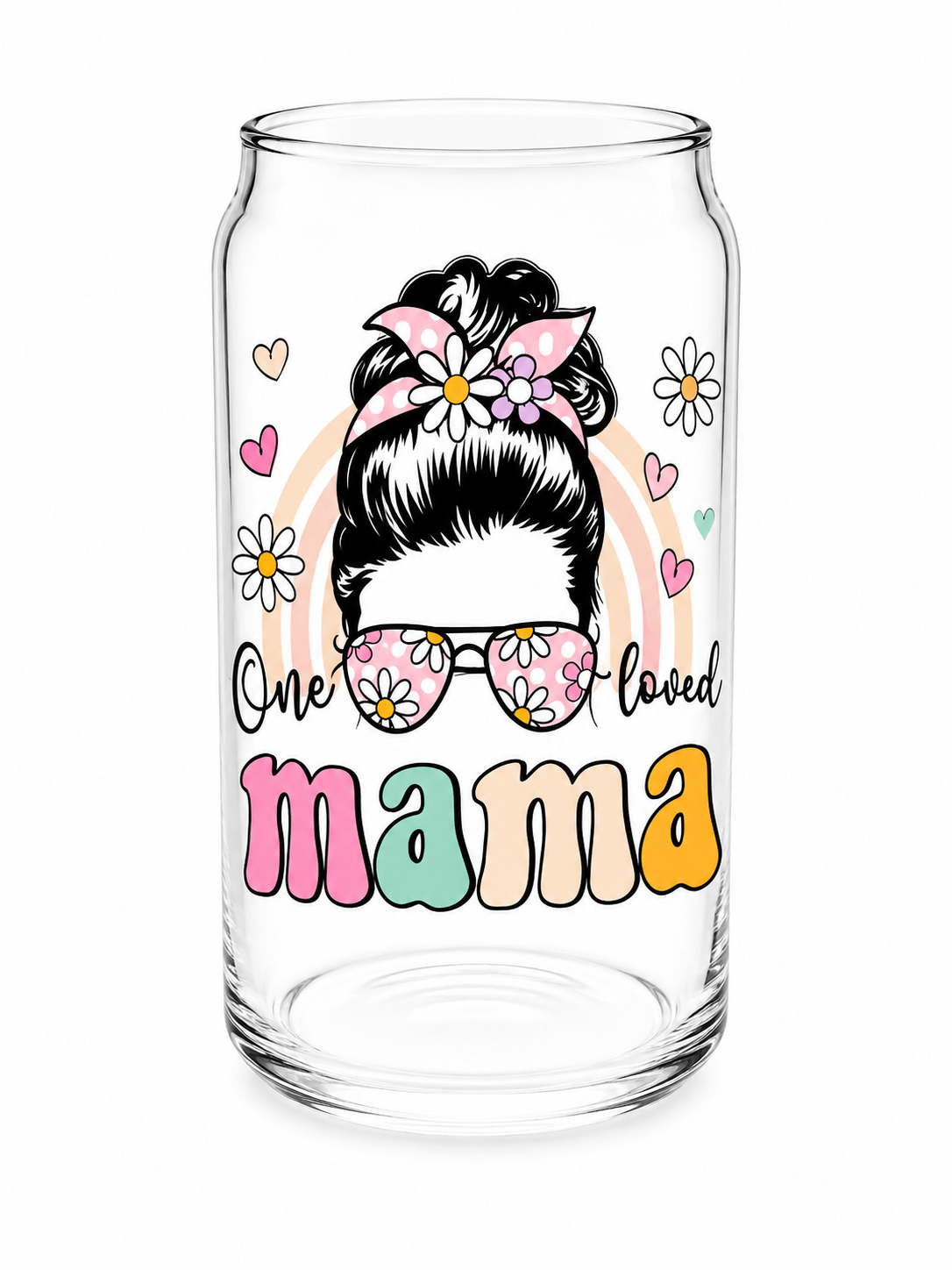 One Loved Mama Glass Cup 16oz