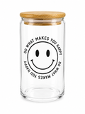 Do What Makes You Happy Smiley Glass Cup 16oz