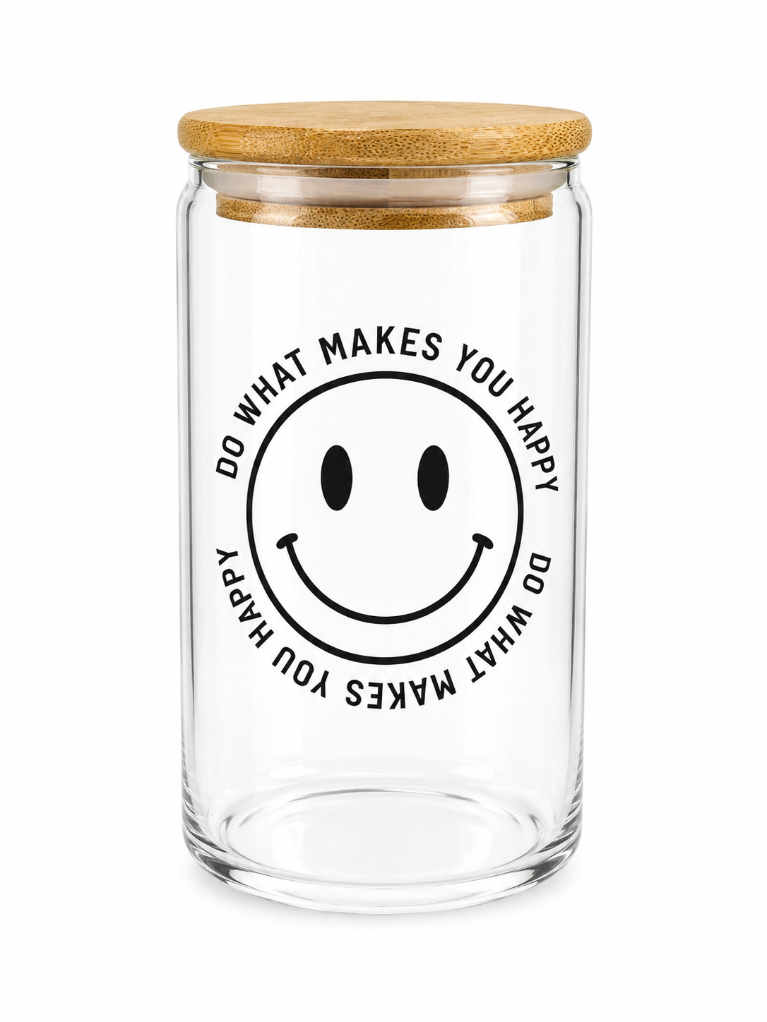 Do What Makes You Happy Smiley Glass Cup 16oz